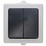 Nautic Serieschakelaar - Opbouw - Spatwaterdicht - Antraciet/Wit - IP44