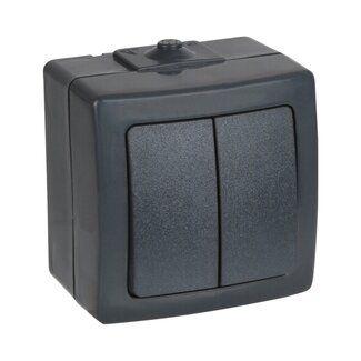 Nautic Serieschakelaar - Spatwaterdicht - Opbouw - Antraciet - IP44