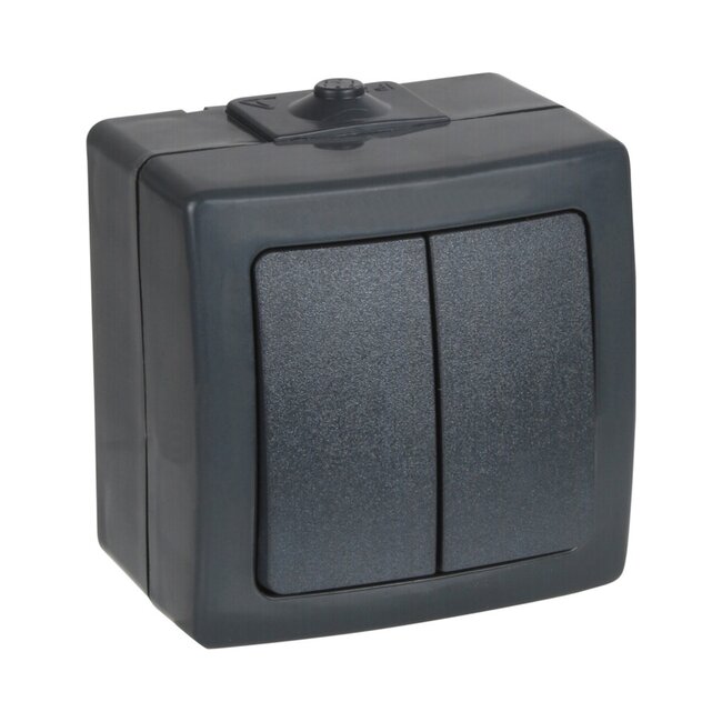 Nautic Serieschakelaar - Spatwaterdicht - Opbouw - Antraciet - IP44