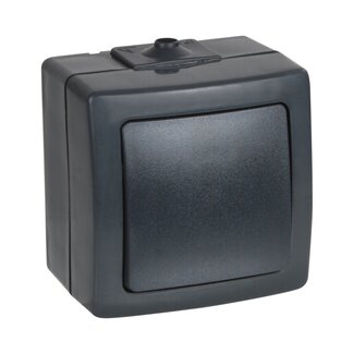 Nautic Wipschakelaar kruis - Opbouw - Spatwaterdicht - Antraciet - IP44