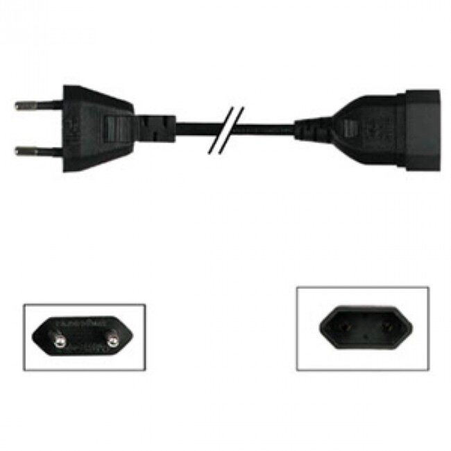 VB Extend Verlengsnoer - Plat Ontwerp - 2 Meter - Zwart - Eurostekker