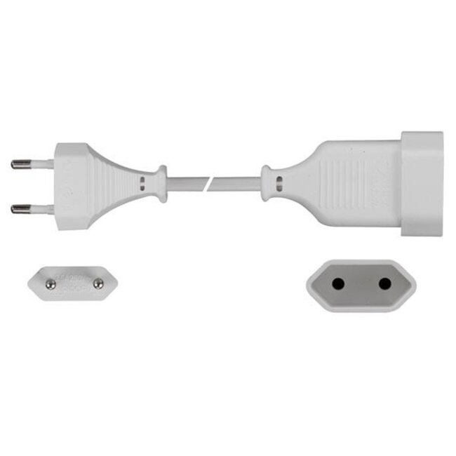 VB Extend Verlengsnoer - Plat ontwerp - 5 meter - Wit - Eurostekker - Niet geaard