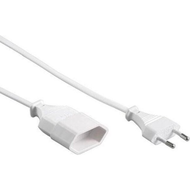 VB Extend Verlengsnoer - Plat ontwerp - 5 meter - Wit - Eurostekker - Niet geaard
