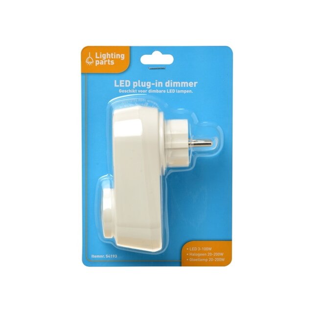 Kopp Stekkerdimmer - Traploos Dimbaar - 3-100W - Wit - Voor LED Lampen