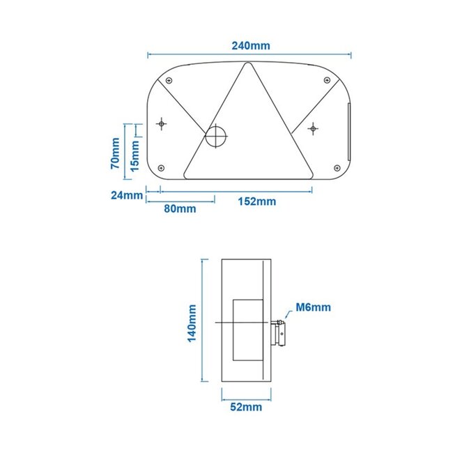 Aspöck Achterlicht - 6 functies - 12V - rechts - E9-gekeurd - met snelsluiting