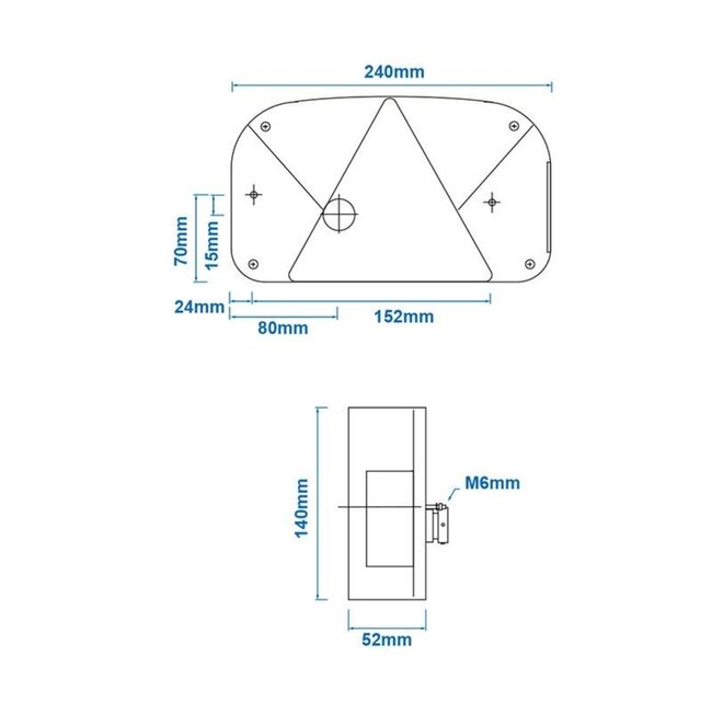 Aspöck Achterlicht - 12V - Links - 6 functies - E9-gekeurd - Met snelsluiting