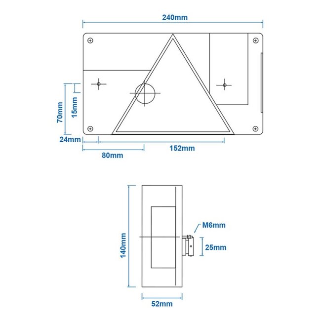 Aspöck Achterlicht - 12V - Rechts - 5 functies - Inclusief gloeilampjes - E9-gekeurd