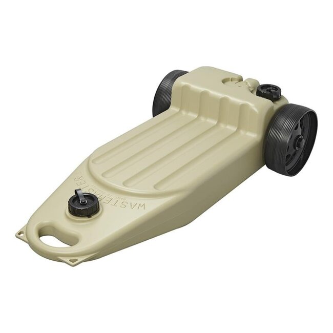 Aquaroll Wastemaster vuilwatertank - 38 liter - met wieltjes - beige - inclusief spanbanden