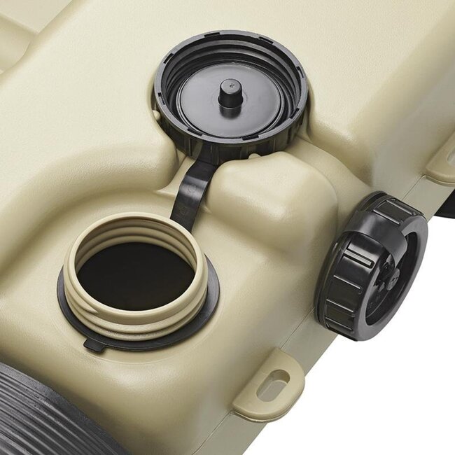 Aquaroll Wastemaster vuilwatertank - 38 liter - met wieltjes - beige - inclusief spanbanden