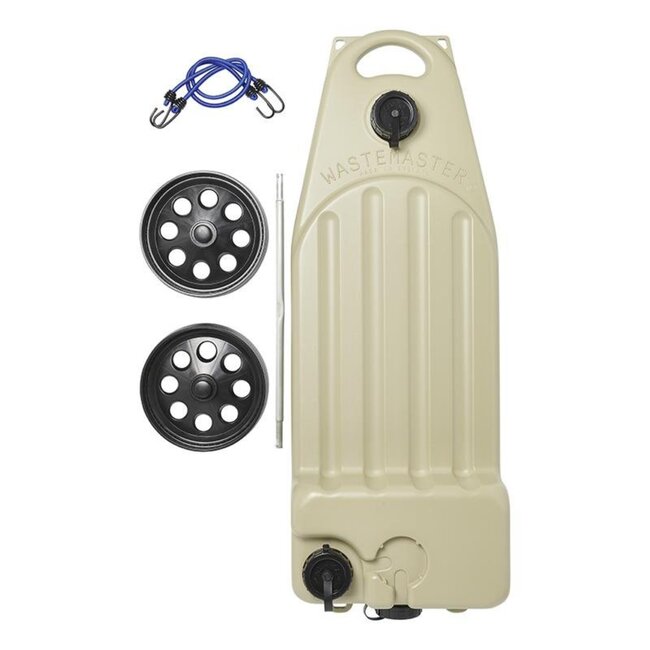 Aquaroll Wastemaster vuilwatertank - 38 liter - met wieltjes - beige - inclusief spanbanden