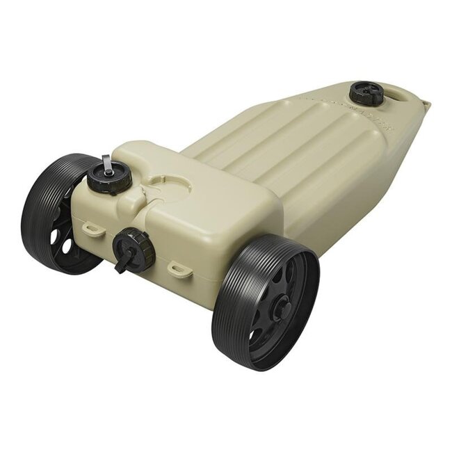 Aquaroll Wastemaster vuilwatertank - 38 liter - met wieltjes - beige - inclusief spanbanden