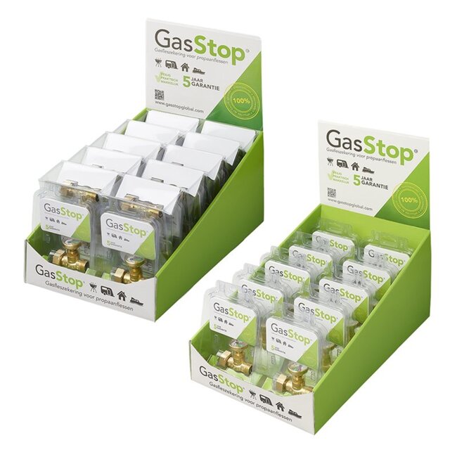 Gasstop Automatische gasfleszekering - noodstop - lektester - gasniveau-indicator - G5 aansluiting