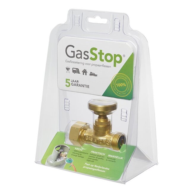 Gasstop Automatische gasfleszekering - noodstop - lektester - gasniveau-indicator - G5 aansluiting
