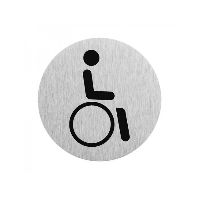 Seilflechter Deurbordje - Aluminium - Rolstoel Pictogram - Ø75 mm