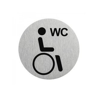 Seilflechter Deurbordje - Aluminium - Pictogram Gehandicapten Toilet - Ø 75 mm
