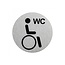 Seilflechter Deurbordje - Aluminium - " Pictogram Gehandicapten Toilet " - Ø 75 mm