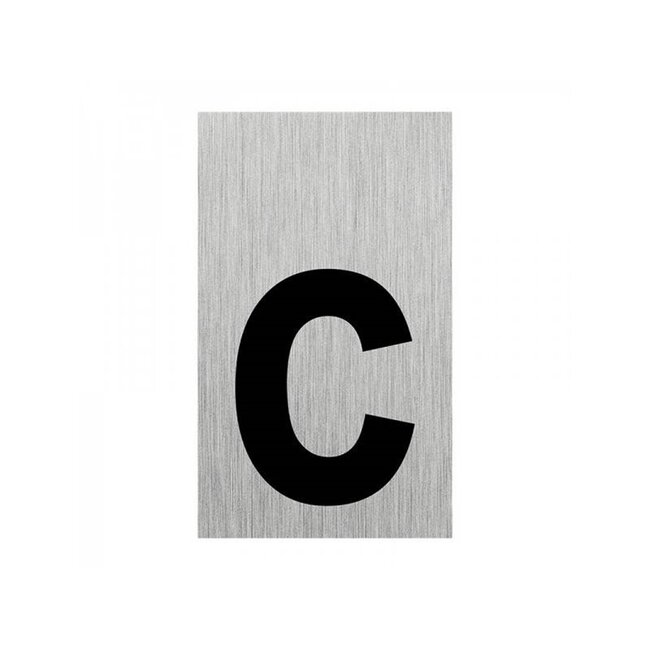 Seilflechter Aluminium deurbordje - Letter "C" - Strakke look - 100 x 60 mm