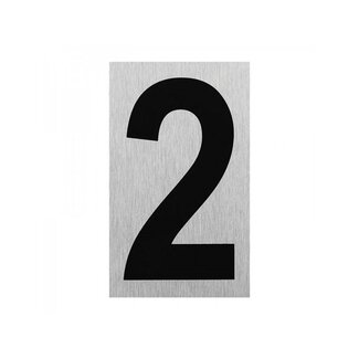 Seilflechter Aluminium deurbordje - nummer "2" - 100 x 60 mm - strak design