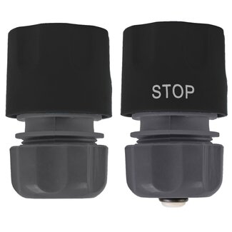 Talen Tools Slangkoppeling met Waterstop Set - 2-delig, 1/2" Tuinslang