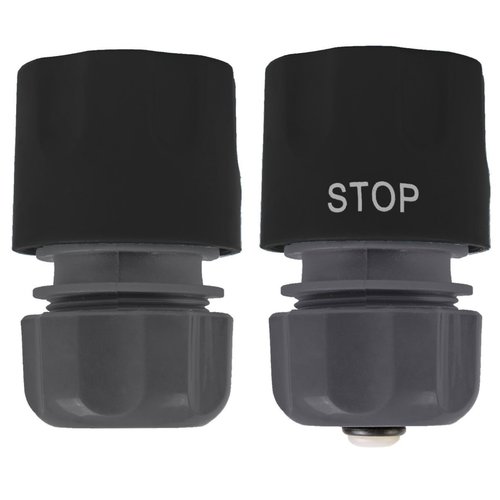 Talen Tools Slangkoppeling met Waterstop Set - Tuinslang - 1/2" - 2 delig Talen Tools Slangkoppeling met Waterstop Set - Tuinslang - 1/2" - 2 delig