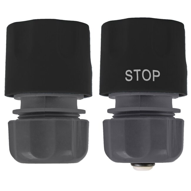 Talen Tools Slangkoppeling met Waterstop Set - 2-delig, 1/2" Tuinslang
