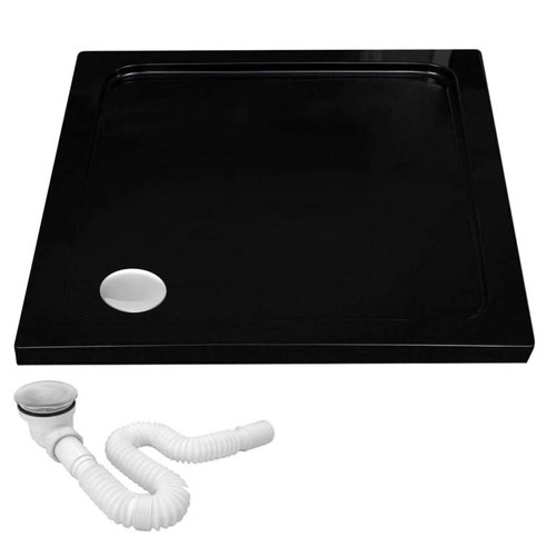 REA Savoy Black Douchebak Vierkant 90 x 90 x 6 cm - Glans Zwart REA Savoy Black Douchebak Vierkant 90 x 90 x 6 cm - Glans Zwart