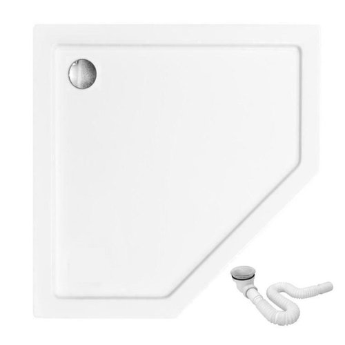 REA Diamond Douchebak Vijfhoek Inbouw 80 x 80 x 5 cm - Glans Wit REA Diamond Douchebak Vijfhoek Inbouw 80 x 80 x 5 cm - Glans Wit
