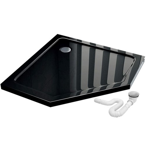 REA Diamond Black Douchebak Vijfhoek 90 x 90 x 5 cm - Glans Zwart REA Diamond Black Douchebak Vijfhoek 90 x 90 x 5 cm - Glans Zwart