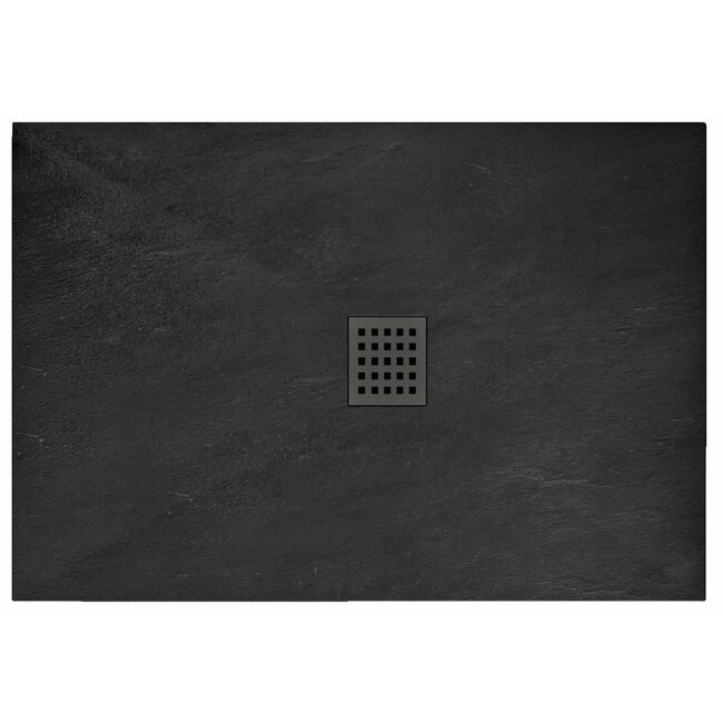 REA Black Rock Douchebak Rechthoek 80 x 100 x 3.5 cm - Zwart