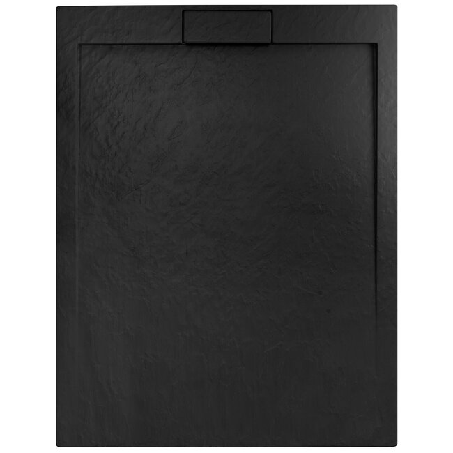 REA Grand Black Douchebak Rechthoek 80 x 100 x 3.5 cm - Mat Zwart