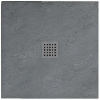 REA Grey Rock Douchebak Vierkant 90 x 90 x 3.5 cm - Mat Grijs