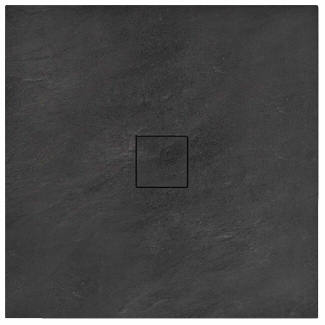 REA Black Stone Douchebak Vierkant 90 x 90 x 3.5 cm - Zwart