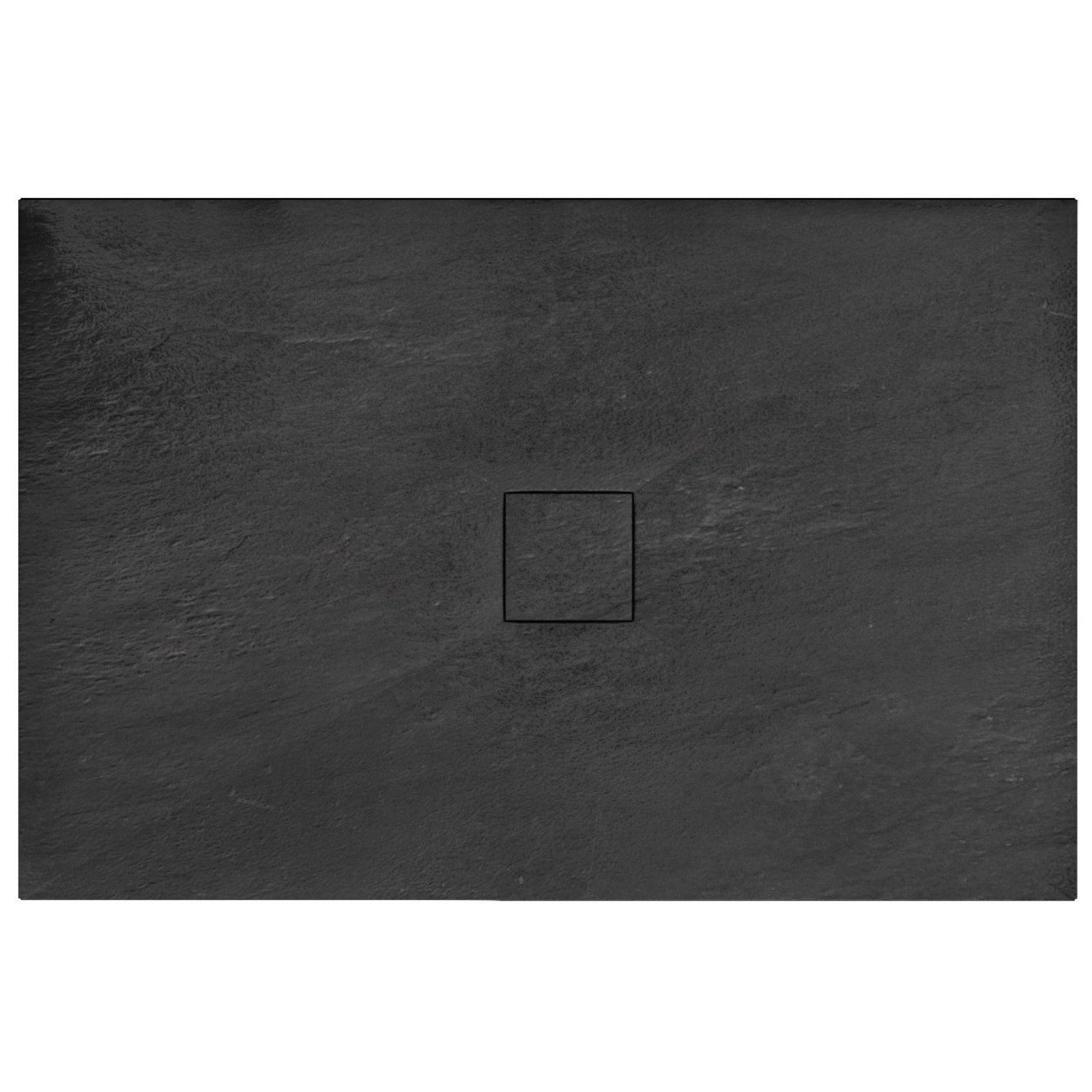 REA Black Stone Douchebak Rechthoek 80 x 100 x 3.5 cm - Zwart