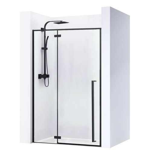 REA Fargo Douchedeur met Draaideur 120 x 195 cm - 6 mm Mat Zwart REA Fargo Douchedeur met Draaideur 120 x 195 cm - 6 mm Mat Zwart