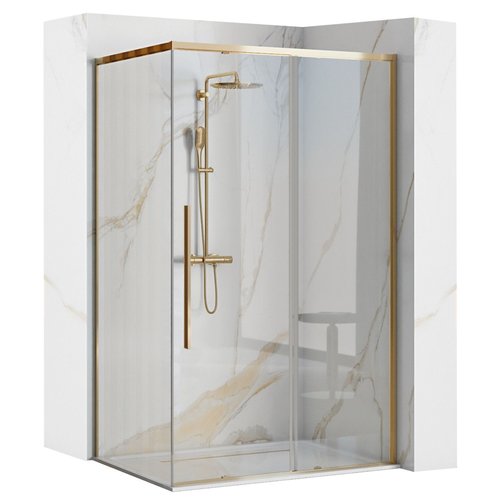 REA Solar Gold Douchecabine met Schuifdeur 80 x 100 x 195 cm - 6 mm Glans Goud REA Solar Gold Douchecabine met Schuifdeur 80 x 100 x 195 cm - 6 mm Glans Goud