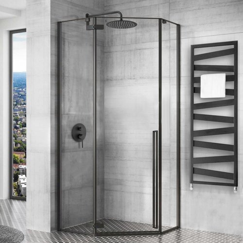 REA Diamond Black Douchecabine 90 x 90 x 195 cm - 6 mm Mat Zwart REA Diamond Black Douchecabine 90 x 90 x 195 cm - 6 mm Mat Zwart