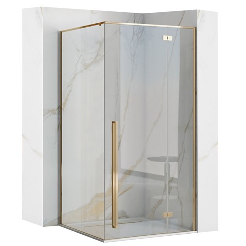 REA Fargo Gold Douchecabine met Draaideur 90 x 90 x 195 cm - 6 mm Glans Goud REA Fargo Gold Douchecabine met Draaideur 90 x 90 x 195 cm - 6 mm Glans Goud