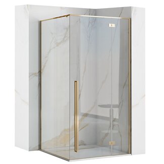 REA Fargo Gold Douchecabine met Draaideur 80 x 100 x 195 cm - 6 mm Glans Goud