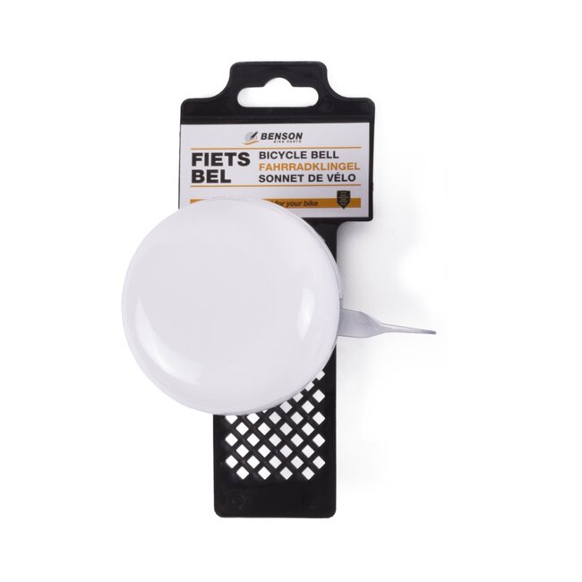 Benson Grote fietsbel - ding-dong geluid - Ø 80 mm - wit