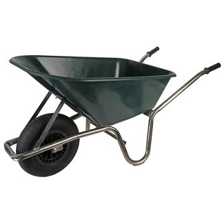 Talen Tools Kruiwagen - 100 Liter - Stevig Kunststof - Groen - Met Luchtbandwiel