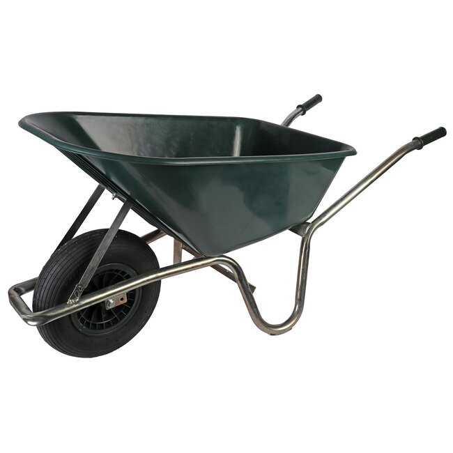 Talen Tools Kruiwagen - 100 Liter - Stevig Kunststof - Groen - Met Luchtbandwiel