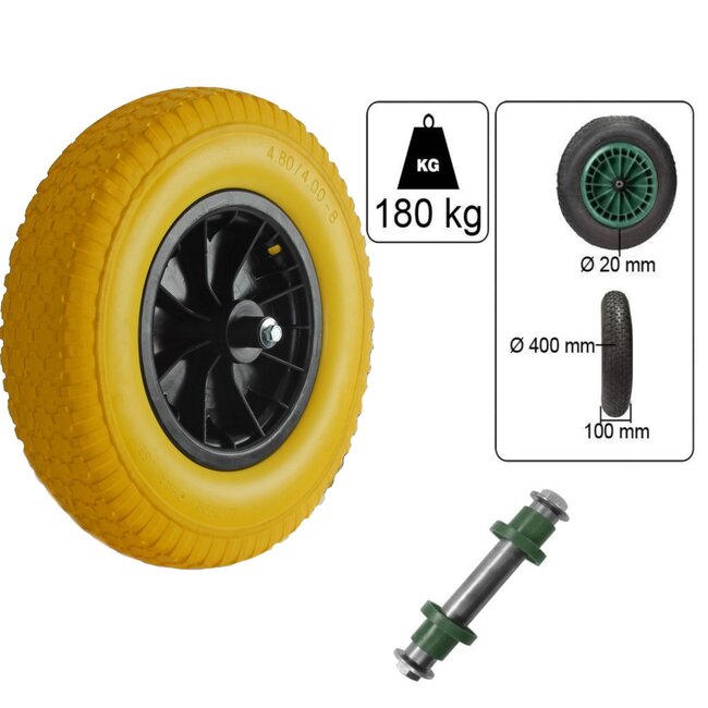 Talen Tools Kruiwagenband - Anti-lek - Inclusief Velg en Rollagers - 150 kg Draaggewicht