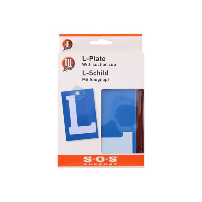 ProPlus L-plaat met zuignap - eenvoudig te bevestigen - 16 x 10 cm - blauw/wit