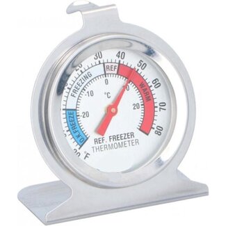 Alpina Thermometer - Koelkast/Vriezer - Ø 6,5 cm. - 30 tot + 30 graden - Zilver