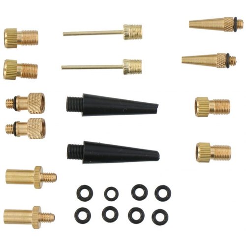Dunlop Verloopnippel Set Alle Fietsventielen / Ballen / Luchtbed (14 delig) Dunlop Verloopnippel Set Alle Fietsventielen / Ballen / Luchtbed (14 delig)