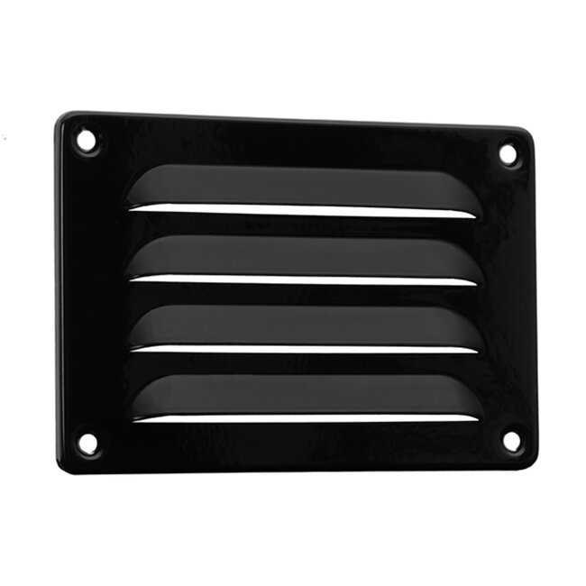 Nedco Rechthoekig schoepenrooster - Aluminium - Zwart - 130 x 90 mm - Voor buitenmontage