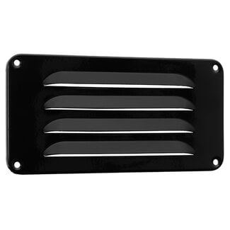 Nedco Rechthoekig Schoepenrooster - Zwart Aluminium - 180 x 90 mm - Buitenmontage Nedco Rechthoekig Schoepenrooster - Zwart Aluminium - 180 x 90 mm - Buitenmontage