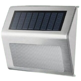 Hofftech Solar LED wandlamp - roestvrij staal - lichtsensor - set van 2