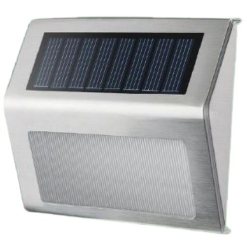 Hofftech LED Wandlamp Solar - RVS - IP44 - 400 Mah - 1.2 Volt - 2 stuks Hofftech LED Wandlamp Solar - RVS - IP44 - 400 Mah - 1.2 Volt - 2 stuks