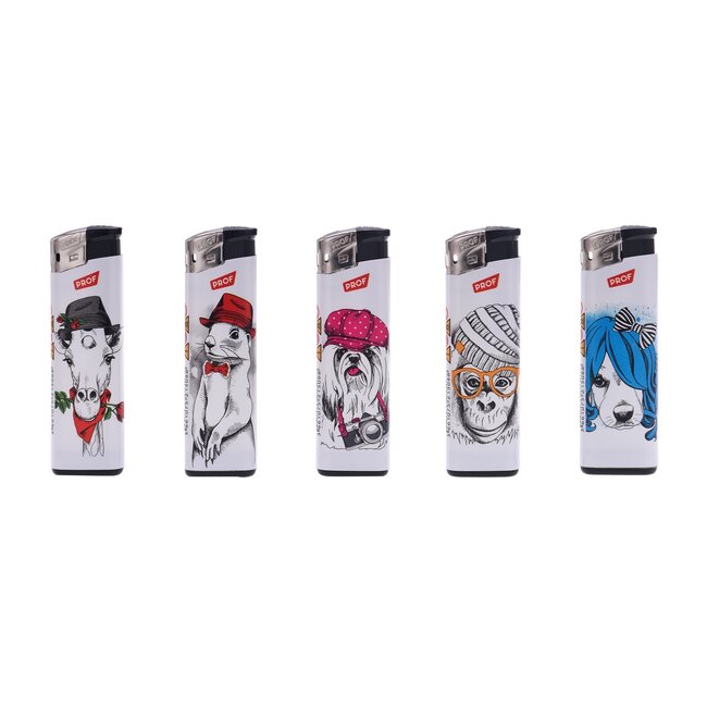 Prof Wegwerpaanstekers - dierenmotief - regelbare vlam - 50 stuks